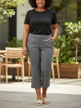 Retro Chic by Torrid Slim Straight Pants in Charcoal Houndstooth